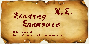 Miodrag Radnović vizit kartica